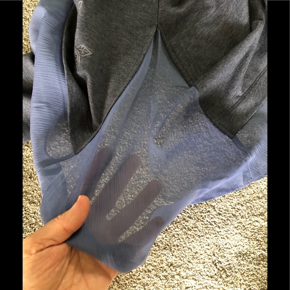 LOGO Lounge Top XS Jersey Knit Chiffon Flared Hem Embroidered Boho Pullover - Picture 8 of 11